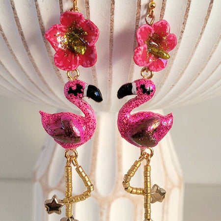 Twinkle Toe Flamingo Earrings
