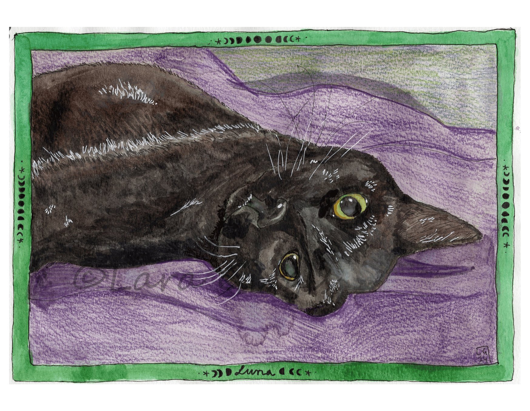 Luna cat - art print