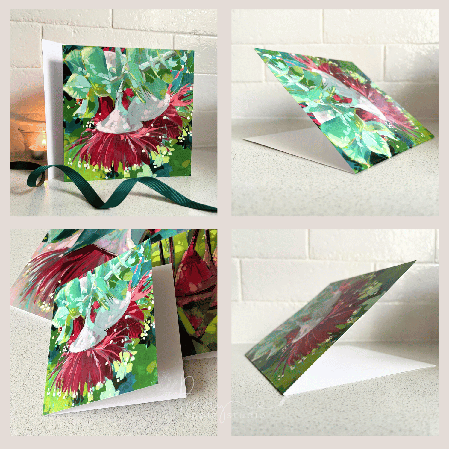 (1) Australian Gumflower Greeting Card – You Choose
