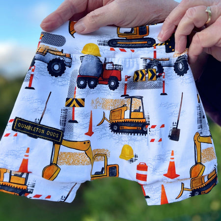 Machinery for Boys - Handmade Baby Boy Pants by Dumbleton Duds | Sizes 000, 00, 0, 1, 2
