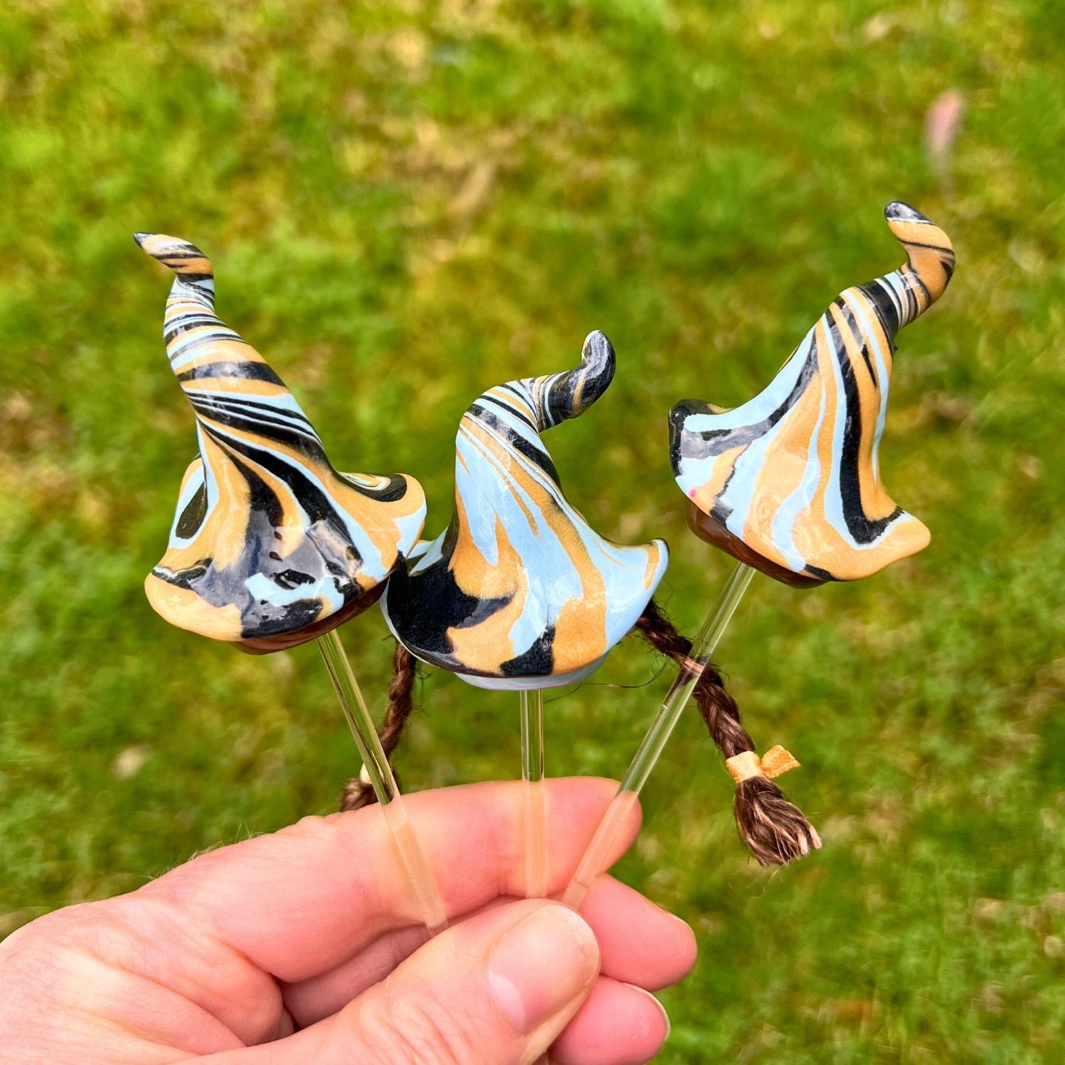 Whimsical gnome trio - Zook, Bitsy & Wizzle