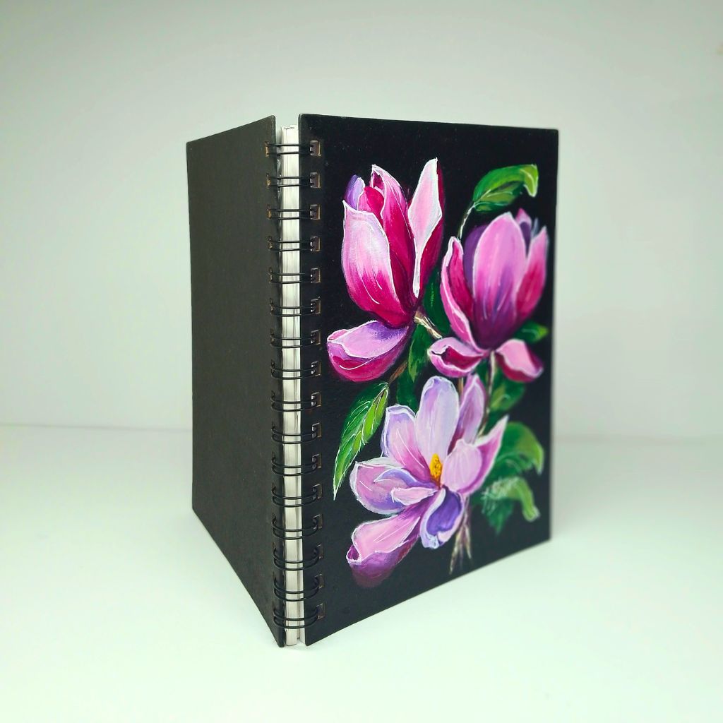Handpainted Magnolia Bloom A5 Notebook - Perfect Gift