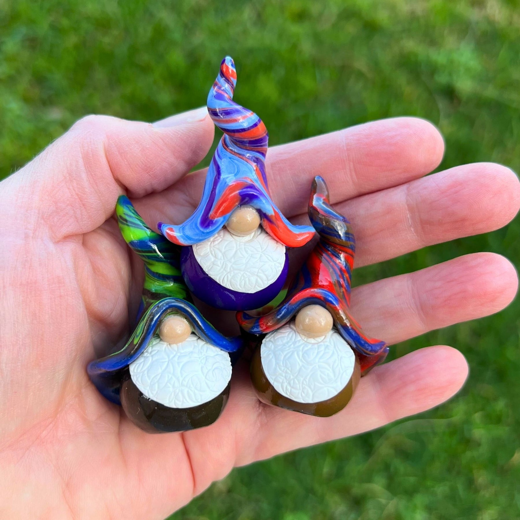 Whimsical Gnome Trio - Drip, Smudge & Splat