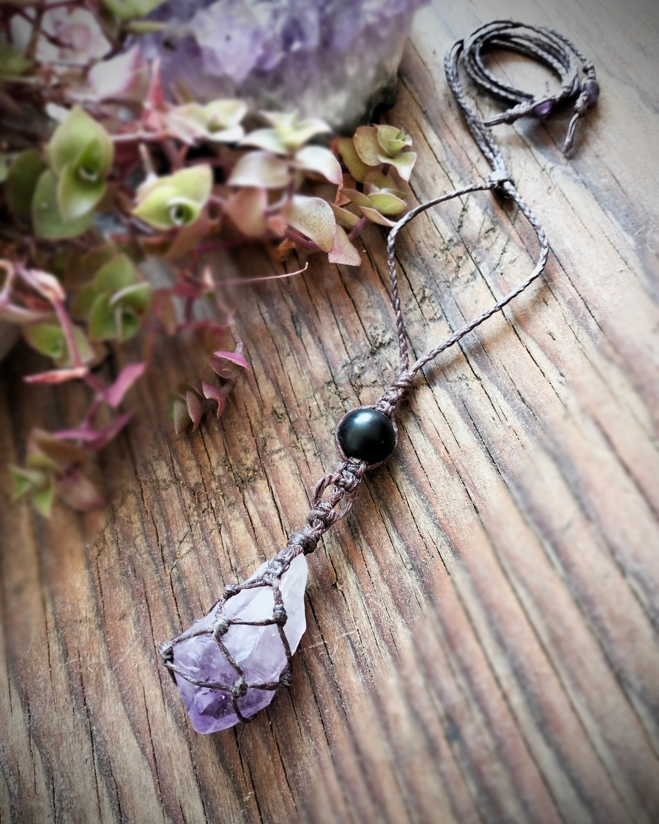 •| AMETHYST | OBSIDIAN |• NECKLACE
