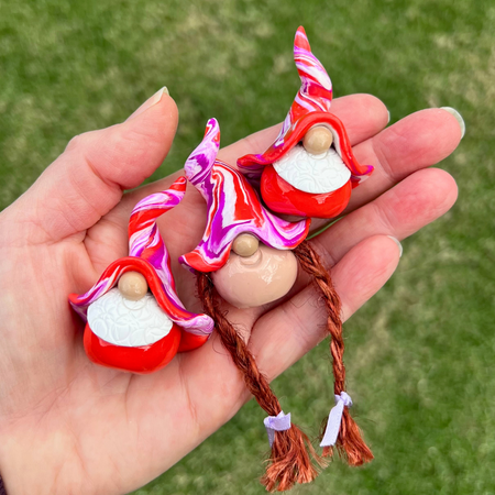 Whimsical gnome trio - Poppy, Pup & Peggle