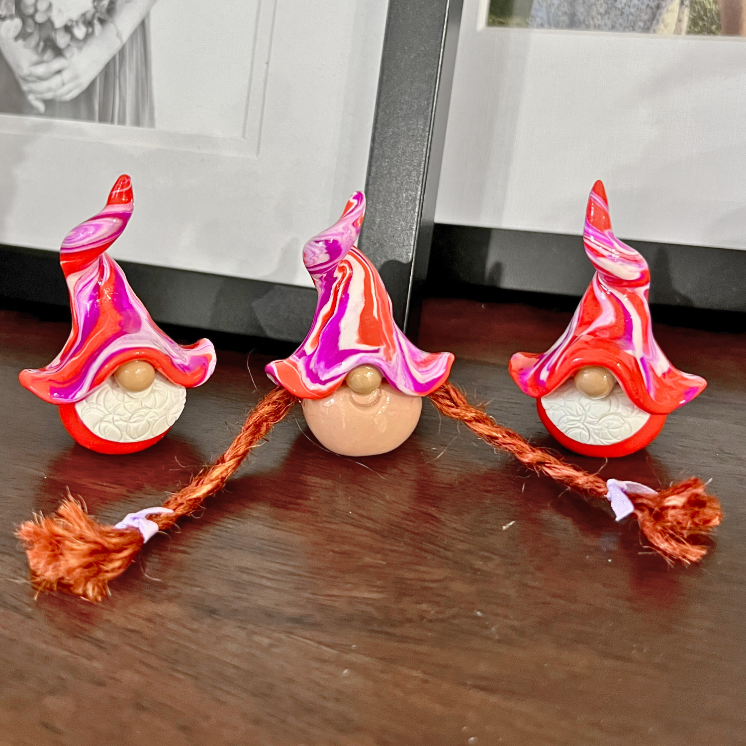 Whimsical gnome trio - Poppy, Pup & Peggle