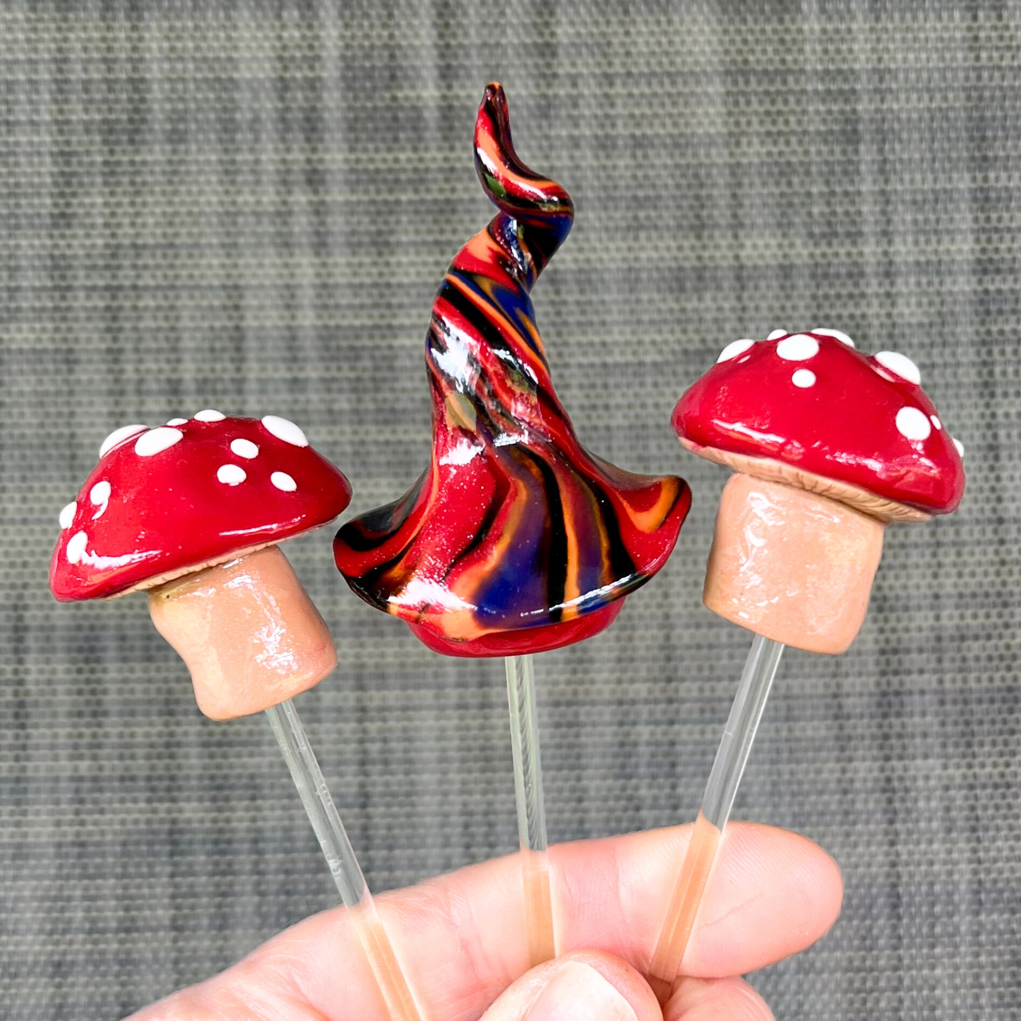 Whimsical gnome Alf & toadstool companions