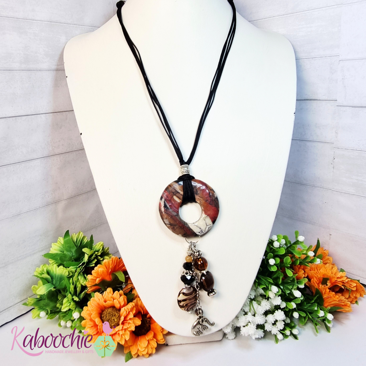 Statement Necklace Handmade From Polymer Clay - Africana