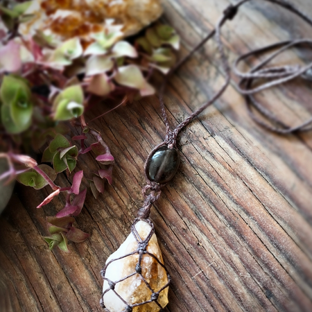•| CITRINE | SMOKEY QUARTZ |• NECKLACE