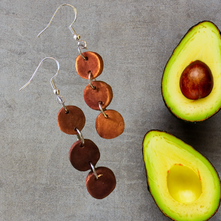 Avocado Seed Dangle Earrings – Stainless Steel