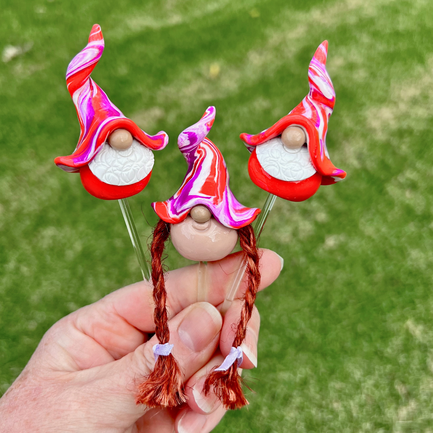 Whimsical gnome trio - Poppy, Pup & Peggle