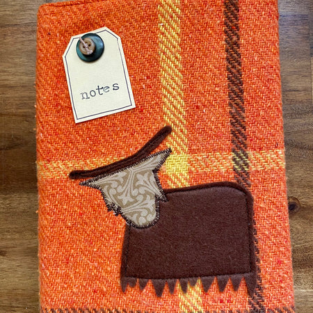 A5 Upcycled Notebook Highland Cow - Orange