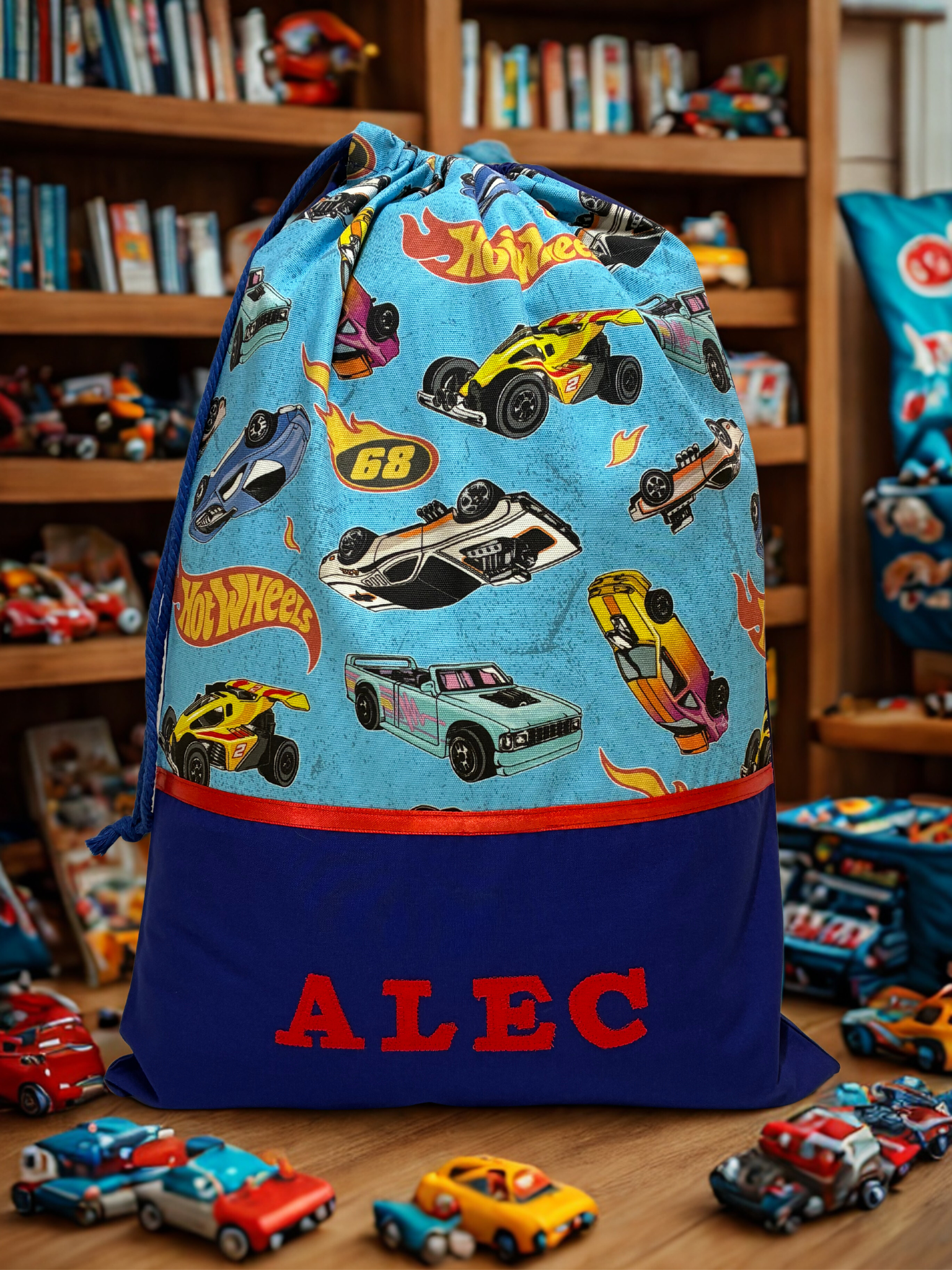 Children's Library Bag , Handmade, Personalised