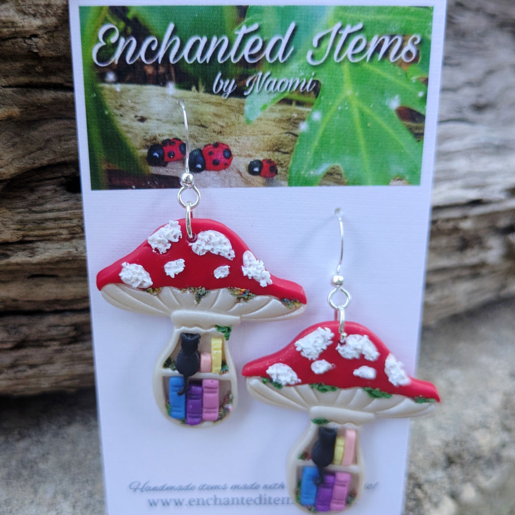 Mushroom Bookshelf Earrings