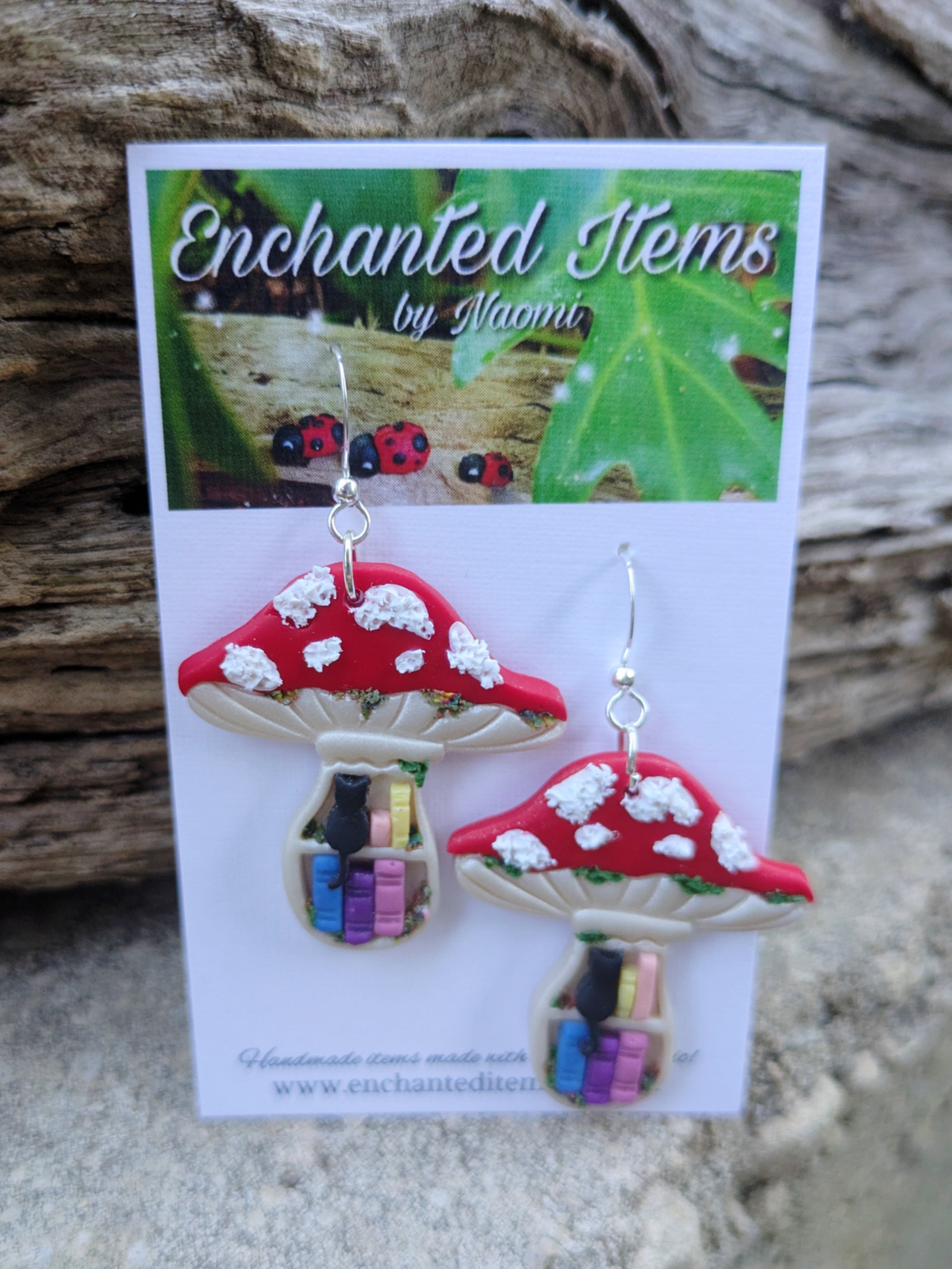 Mushroom Bookshelf Earrings