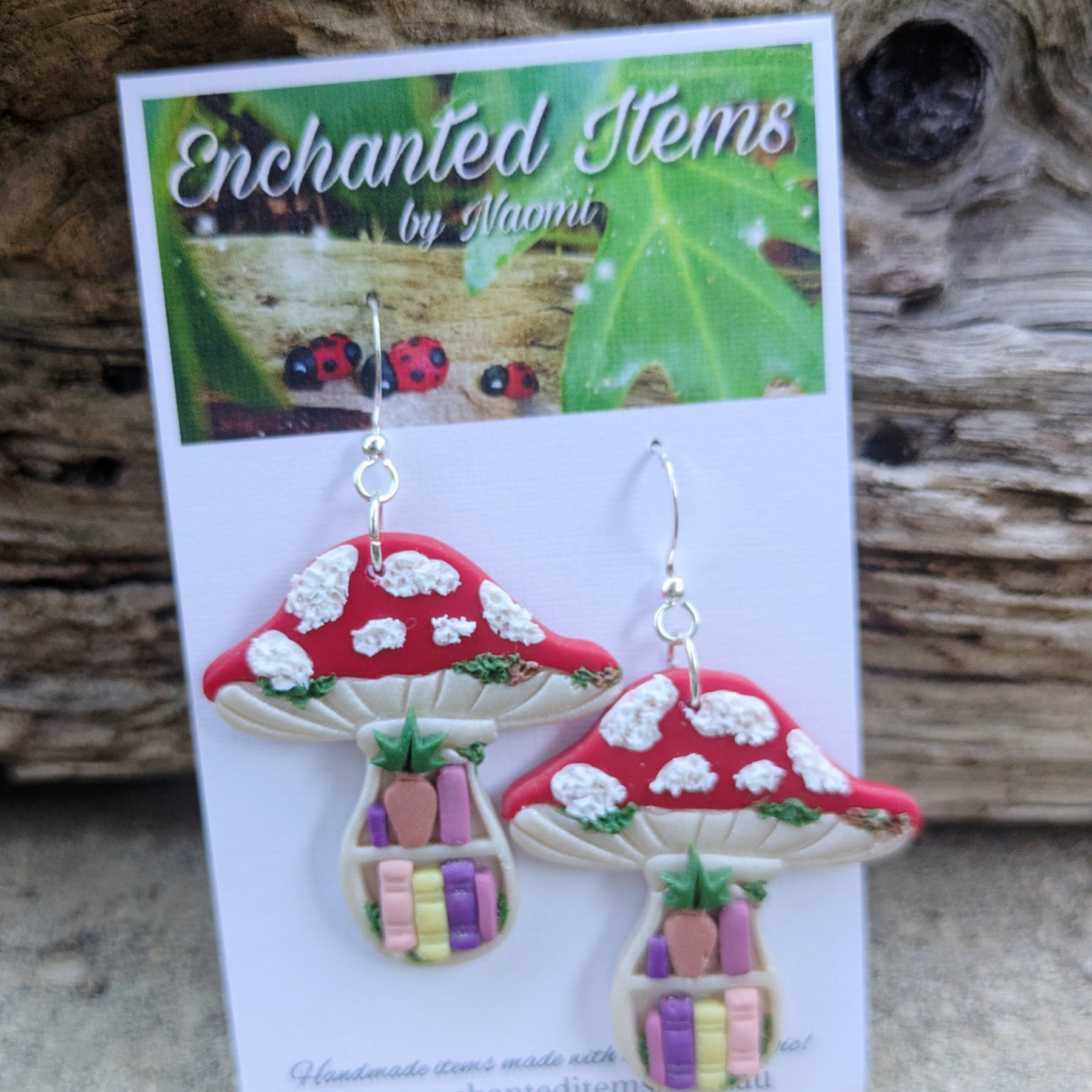 Mushroom Bookshelf Earrings