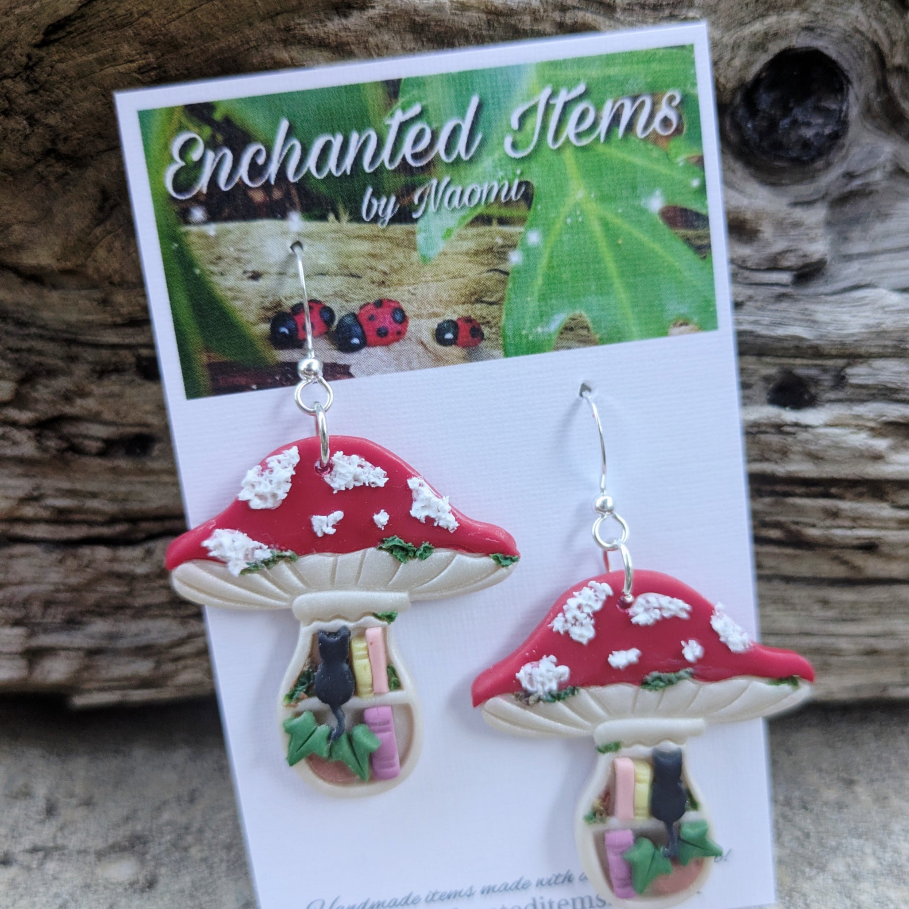 Mushroom Bookshelf Earrings