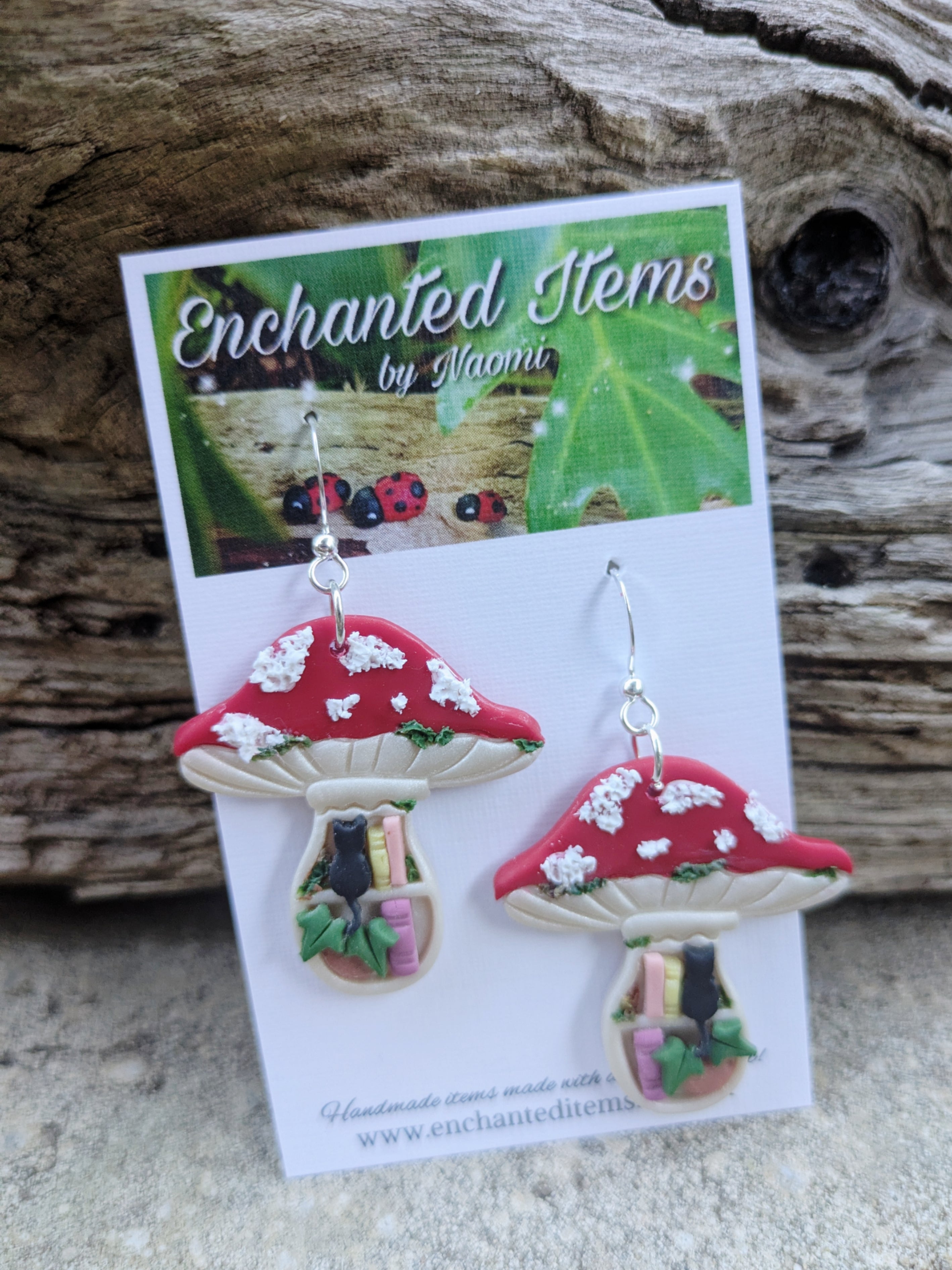 Mushroom Bookshelf Earrings