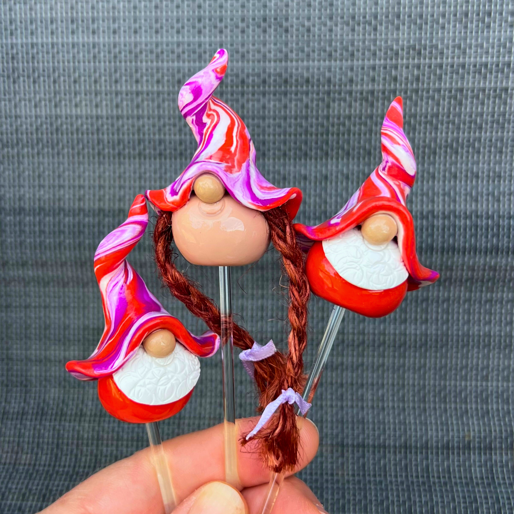 Whimsical gnome trio - Poppy, Pup & Peggle