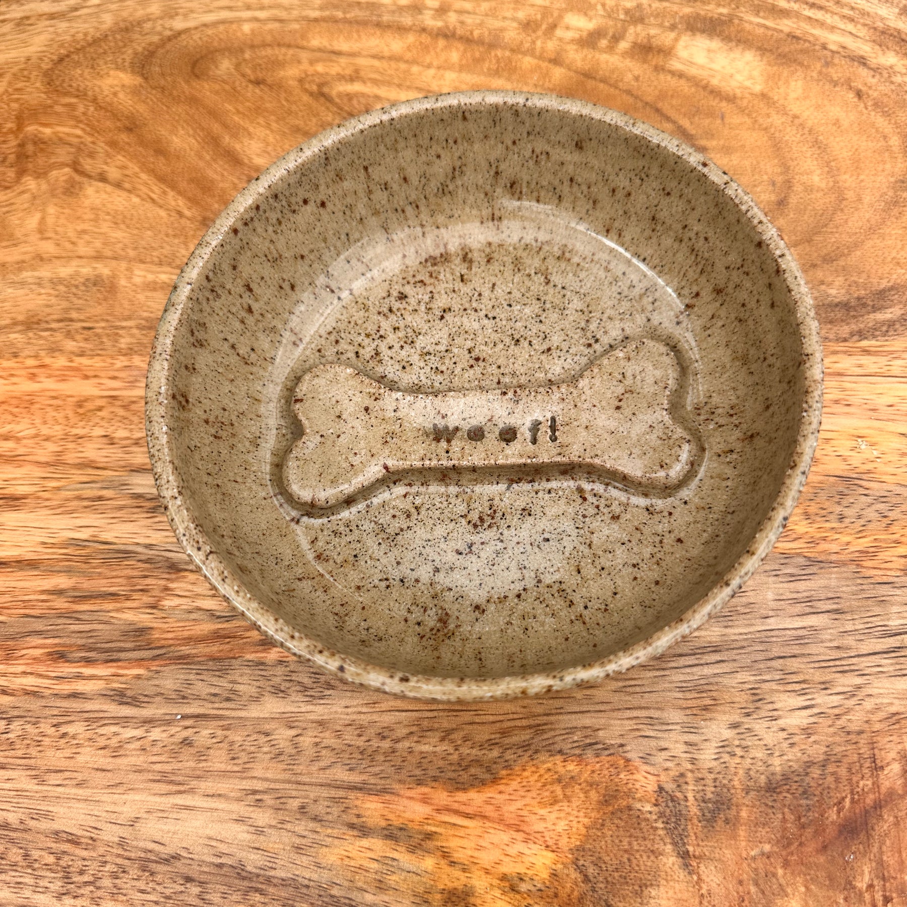Ceramic Dog Bowl - Paw or Bone - Blue/White