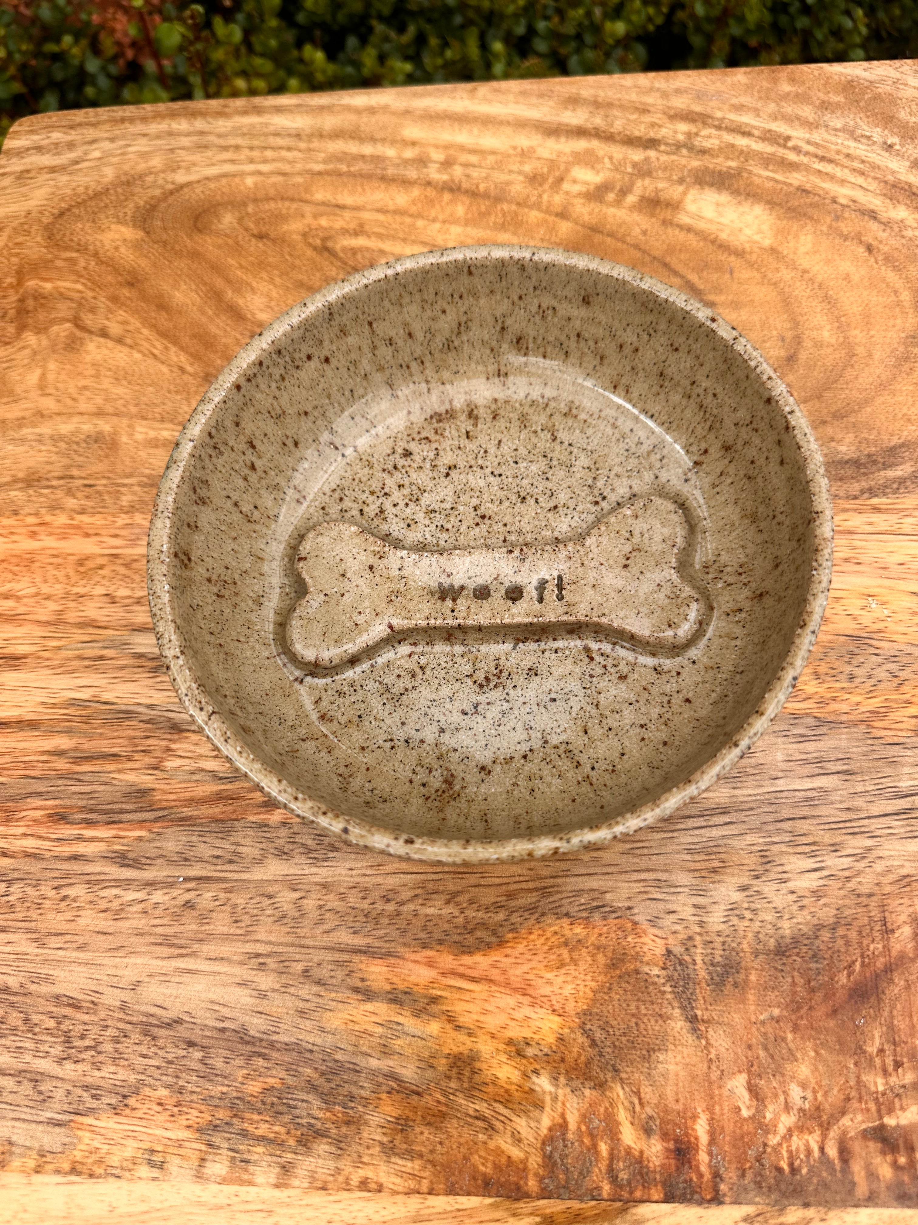 Ceramic Dog Bowl - Paw or Bone - Blue/White