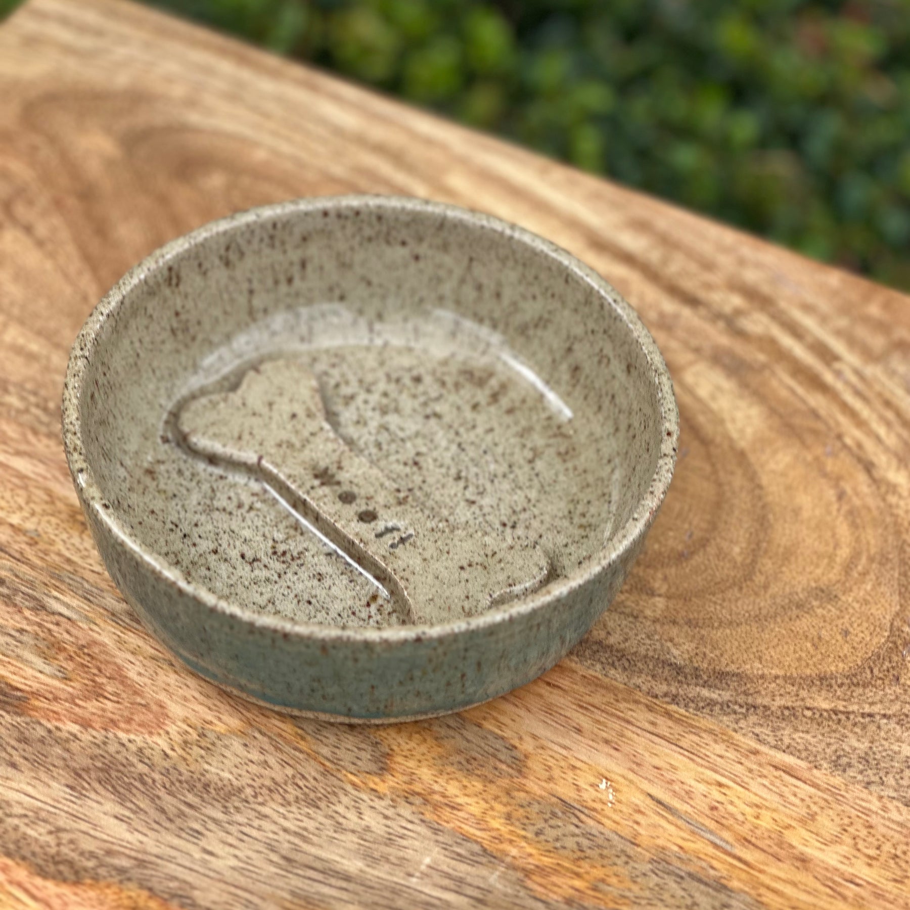 Ceramic Dog Bowl - Paw or Bone - Blue/White