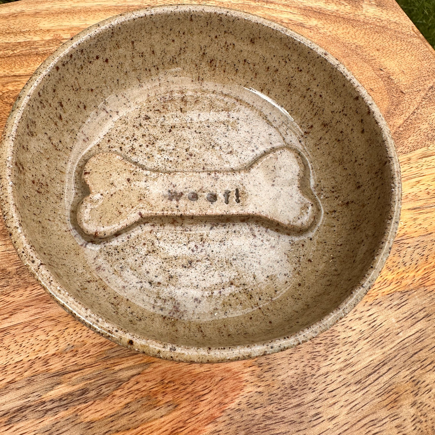 Ceramic Dog Bowl - Paw or Bone - Blue/White