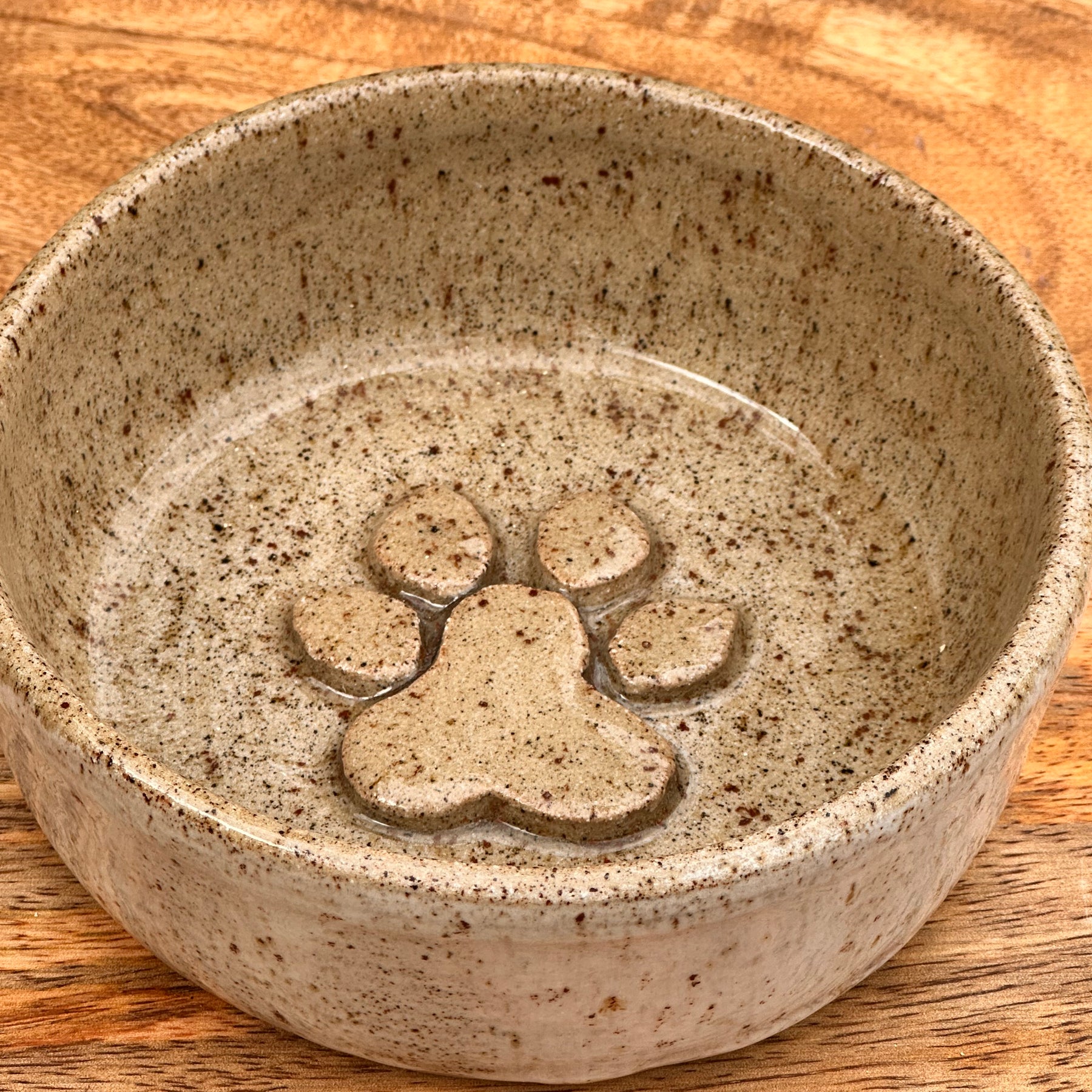 Ceramic Dog Bowl - Paw or Bone - Blue/White