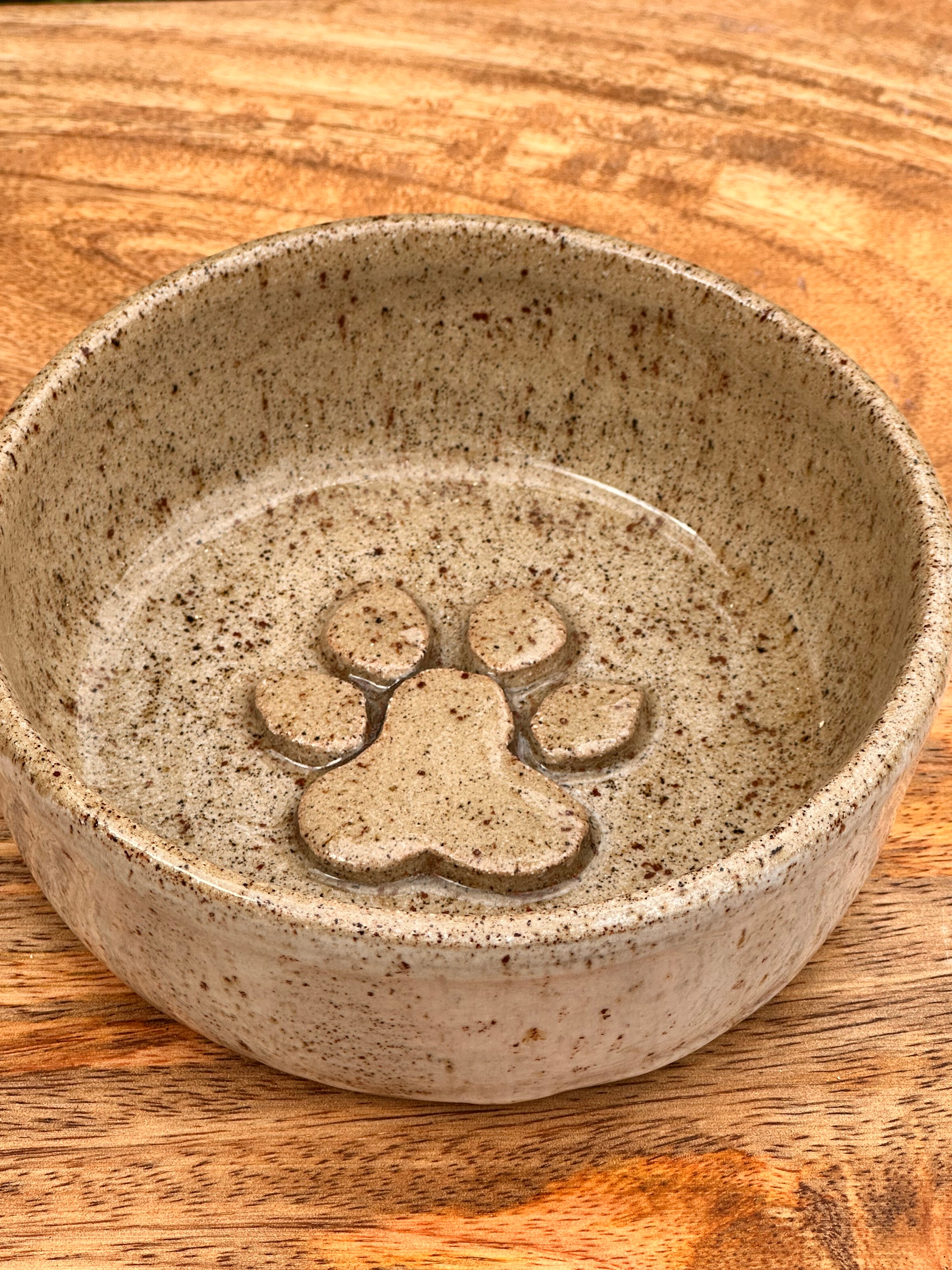 Ceramic Dog Bowl - Paw or Bone - Blue/White