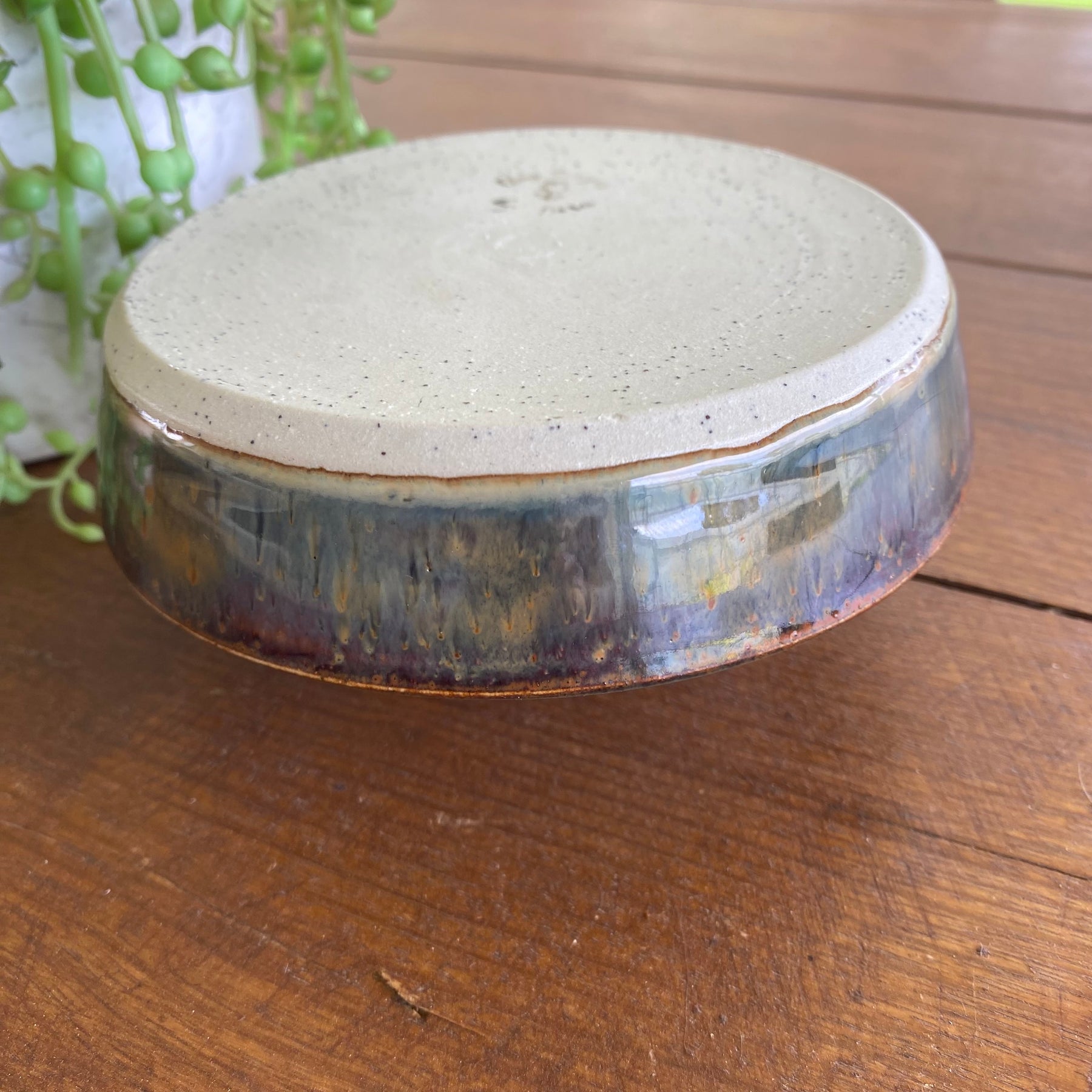 Ceramic Ikebana Bowl with Dome Flower Frog|Handmade Pottery