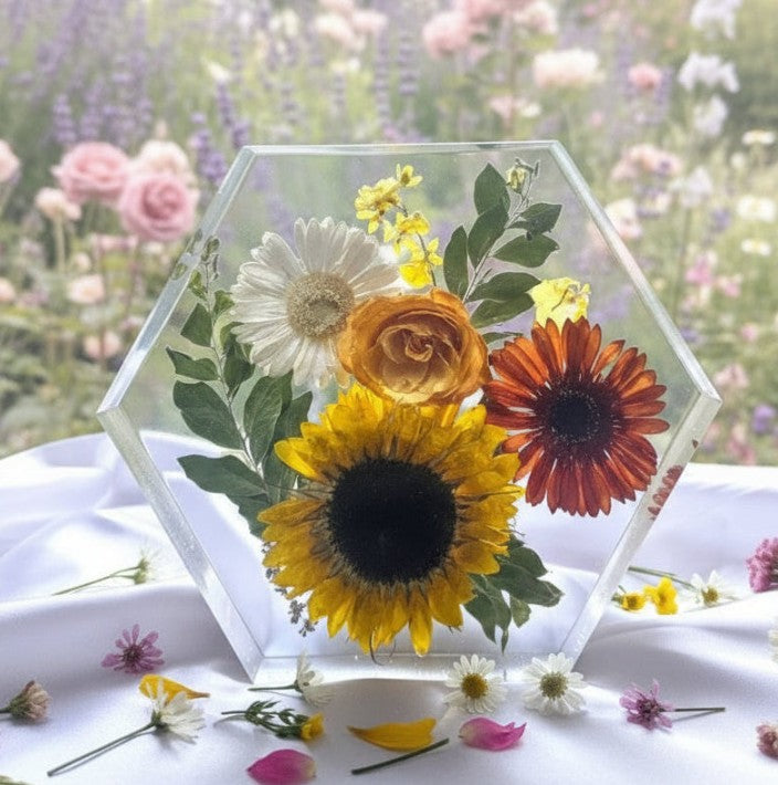FOREVER BLOOMS  Large Hexagon - CUSTOM ORDER ONLY