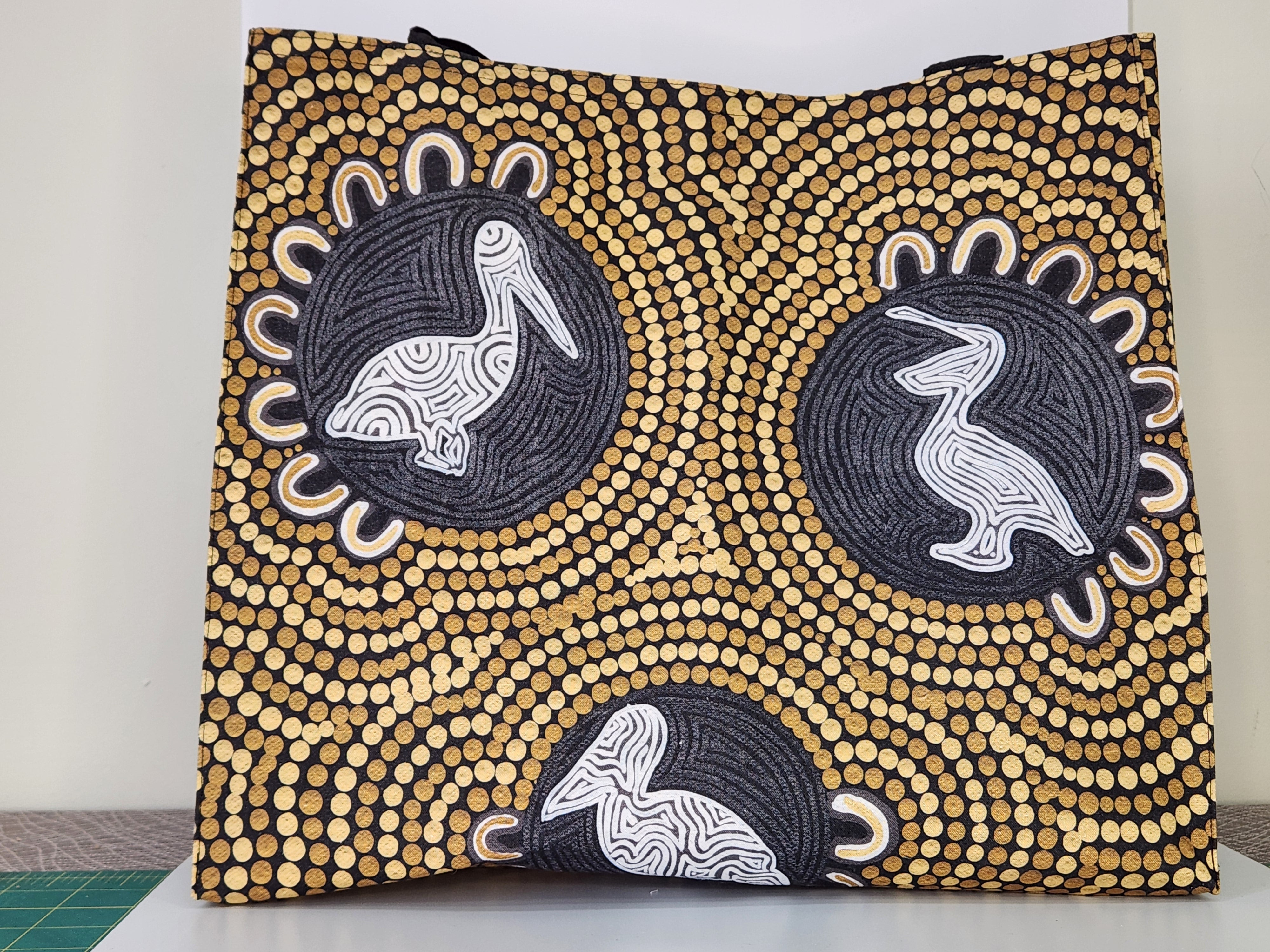 Tote Bag with boxed corners - Aboriginal Design