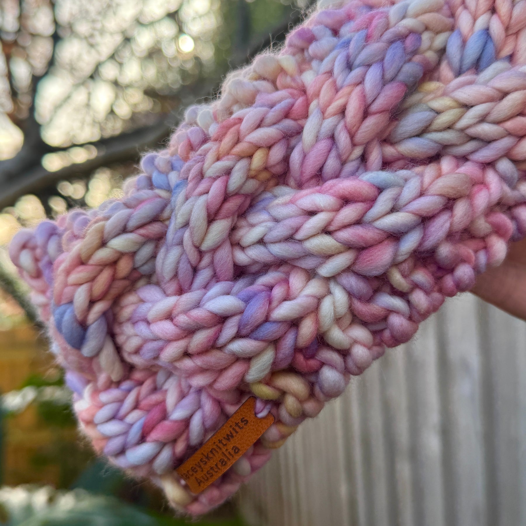 Hand Knitted Headband, Stretchy Rainbow Merino Earwarmers