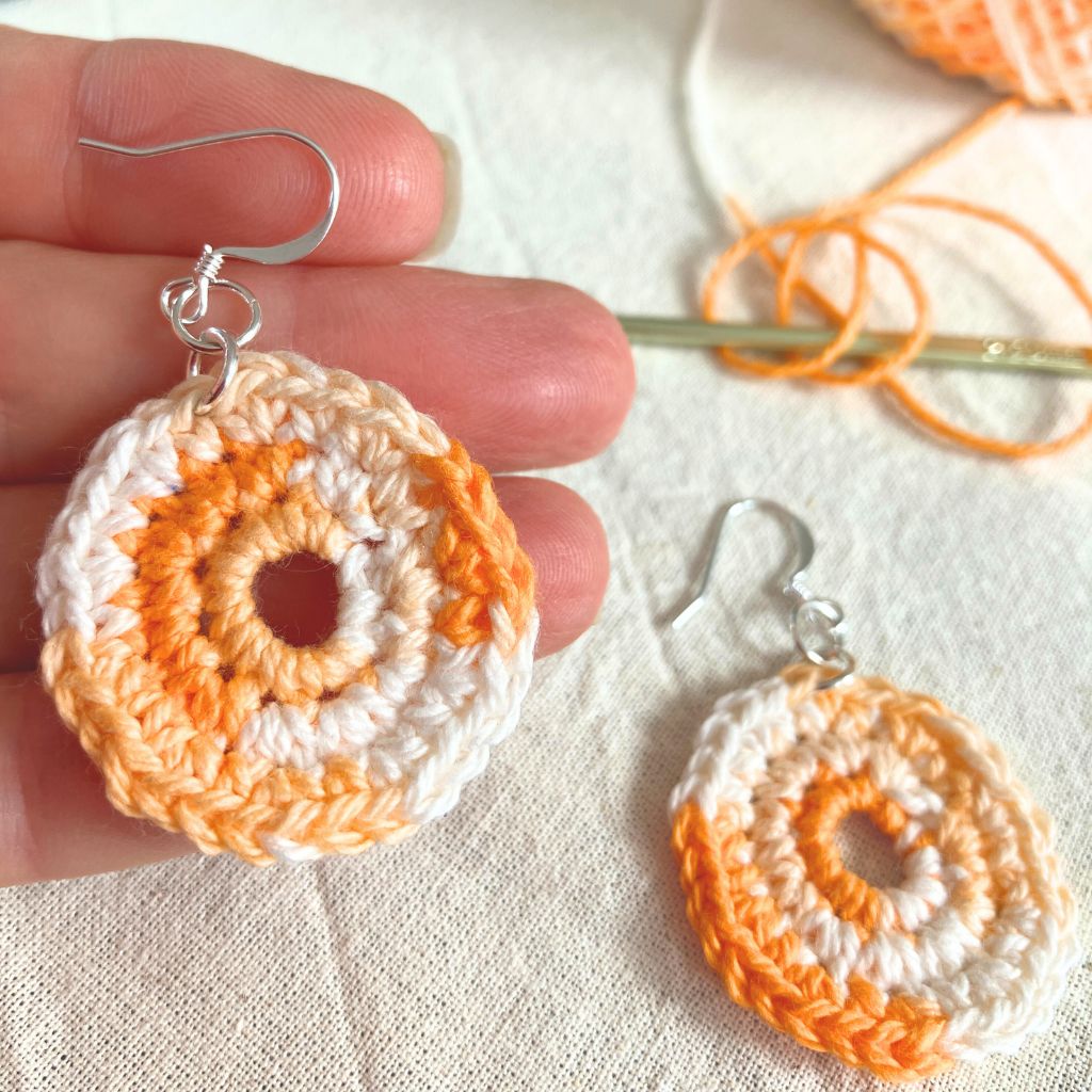 Summer Glow Ombre - Handmade Cotton Crochet Dangle Earrings