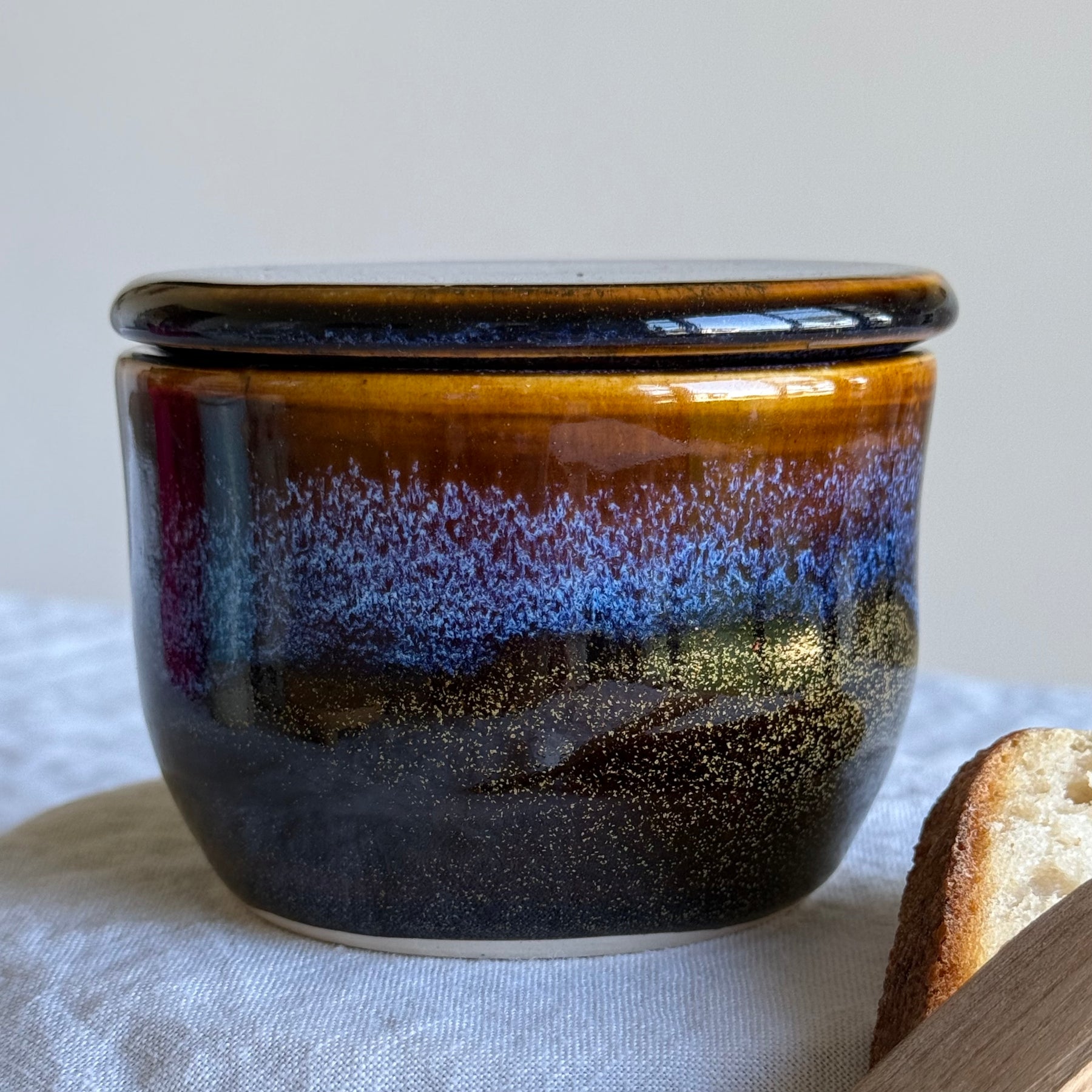 French Butter Keeper with Wooden Knife | Wheel Thrown Ceramic