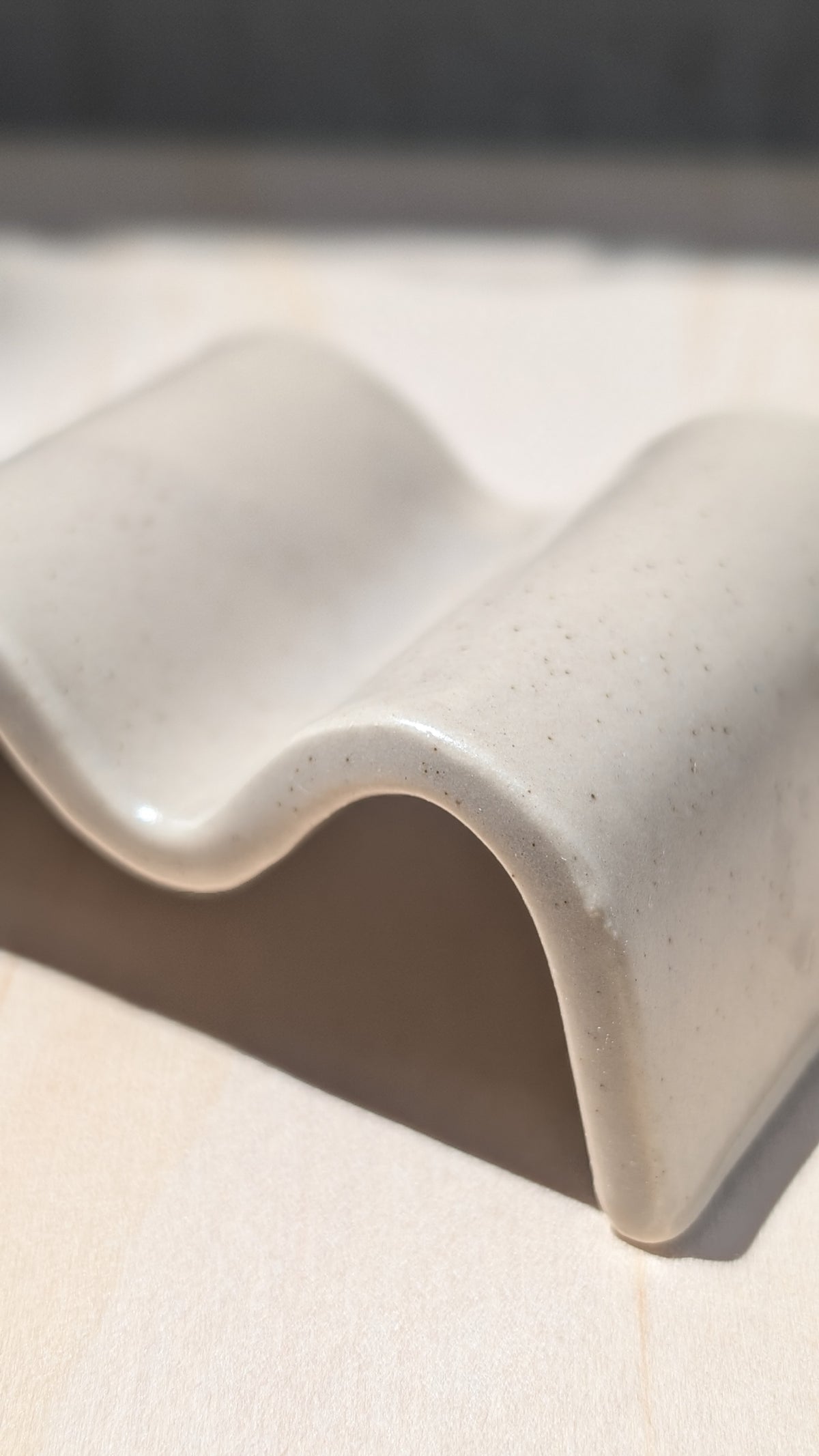 Menstrual Cup Drying Rack - Matte Beige Speckled - Handmade Ceramic