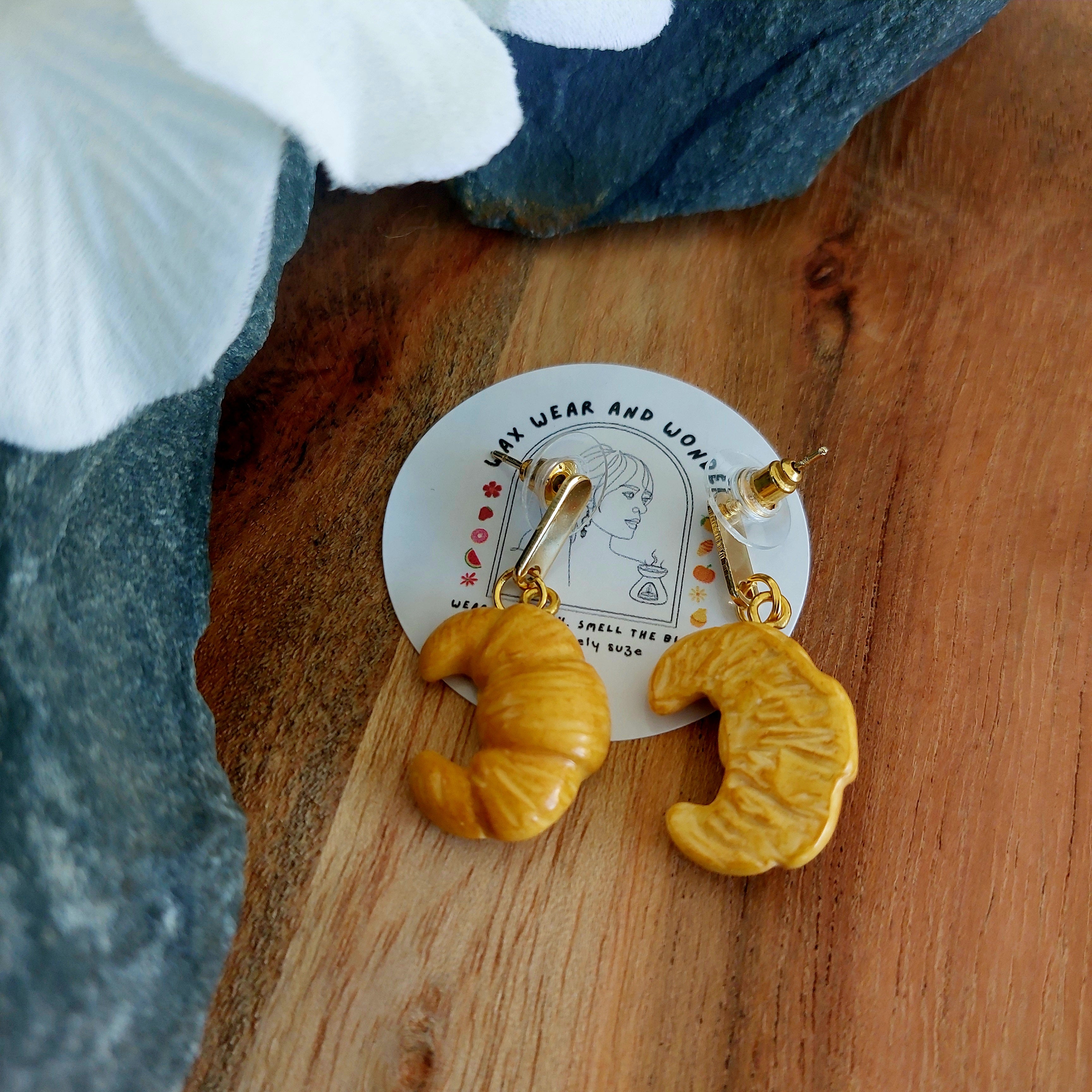 Butter Croissant Earrings | Food Inspired Statement Earrings