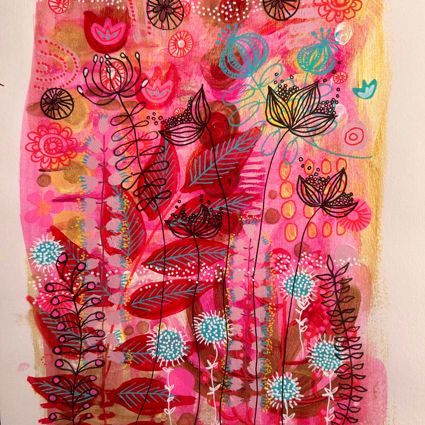 Original Hand Painted Art: The Day Hot Pink Took Over