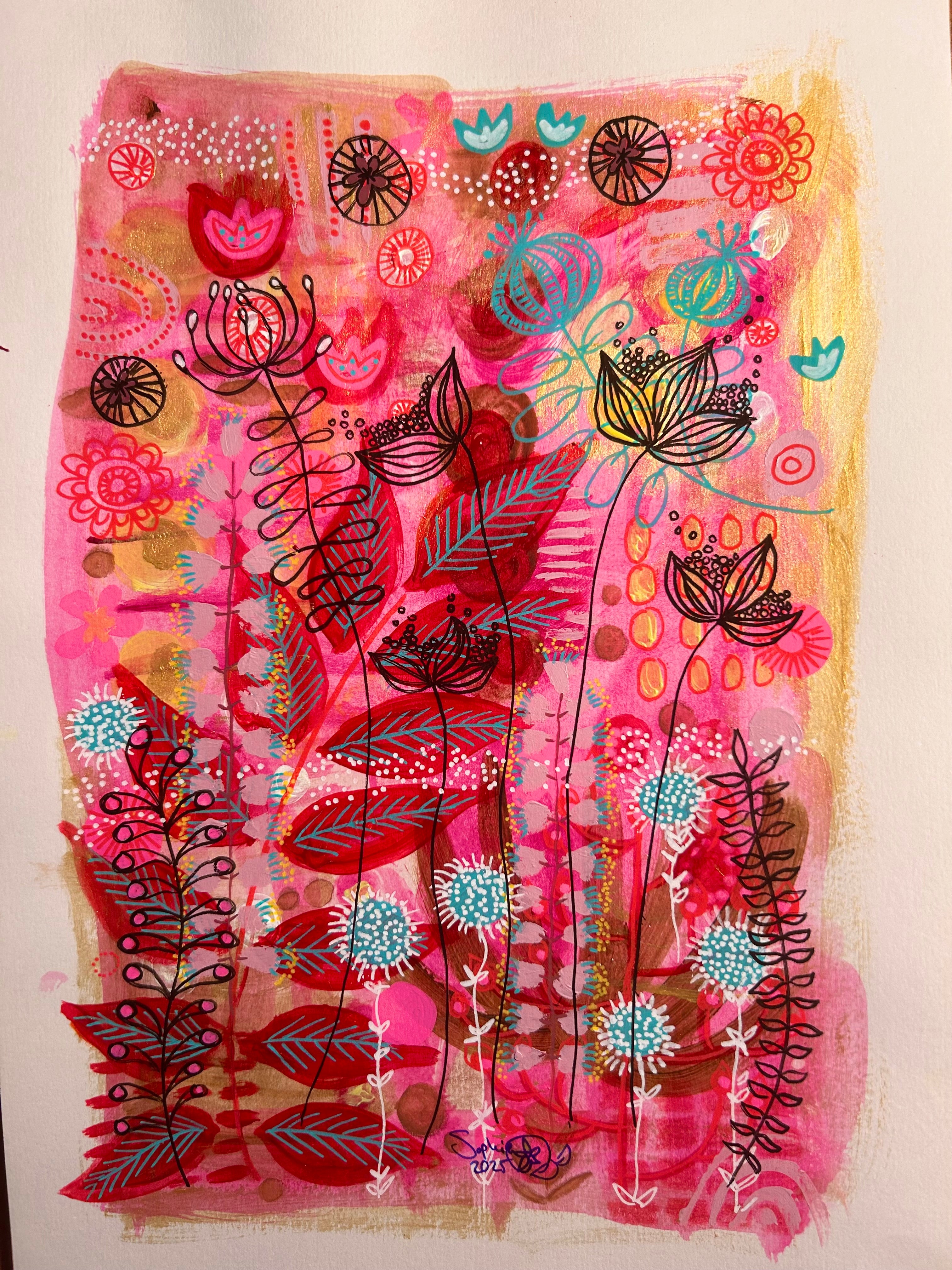 Original Hand Painted Art: The Day Hot Pink Took Over