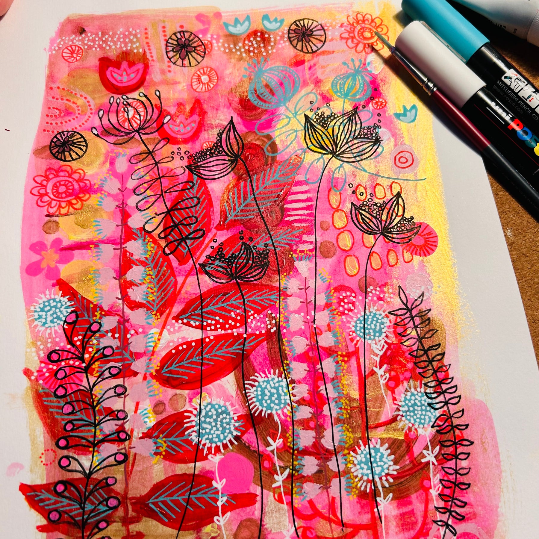 Original Hand Painted Art: The Day Hot Pink Took Over