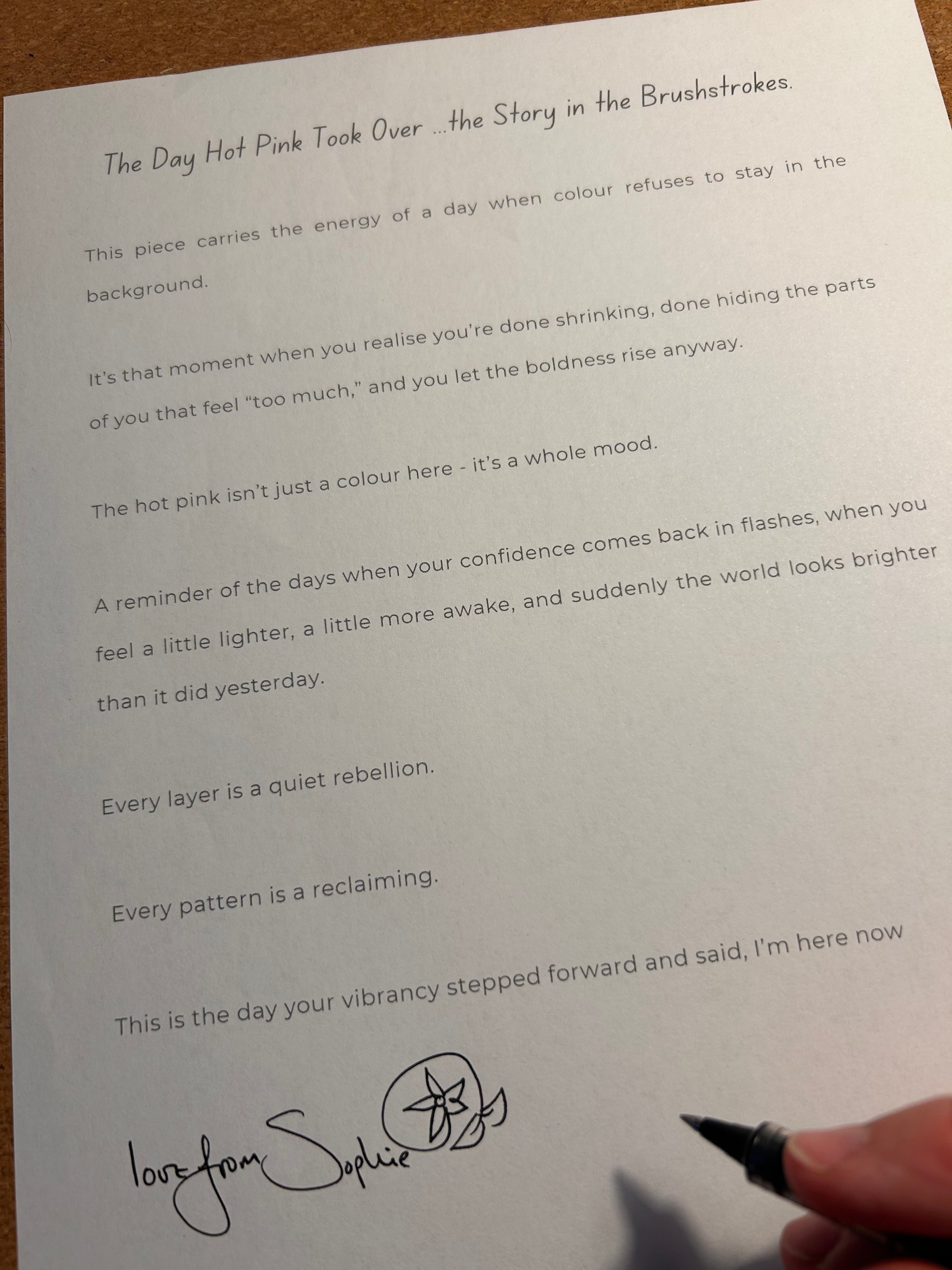 Original Hand Painted Art: The Day Hot Pink Took Over