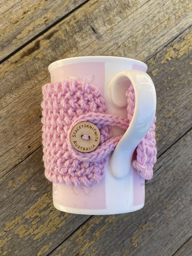 Coffee Cozy, Pink Coffee Cosy, Mug Rug