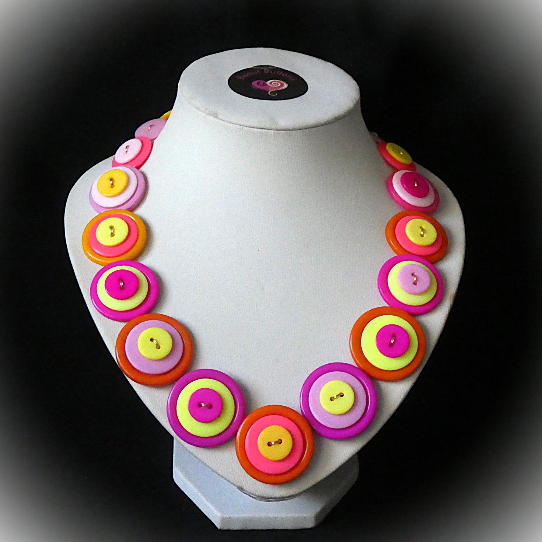 Vibrant orange and hot pink necklace