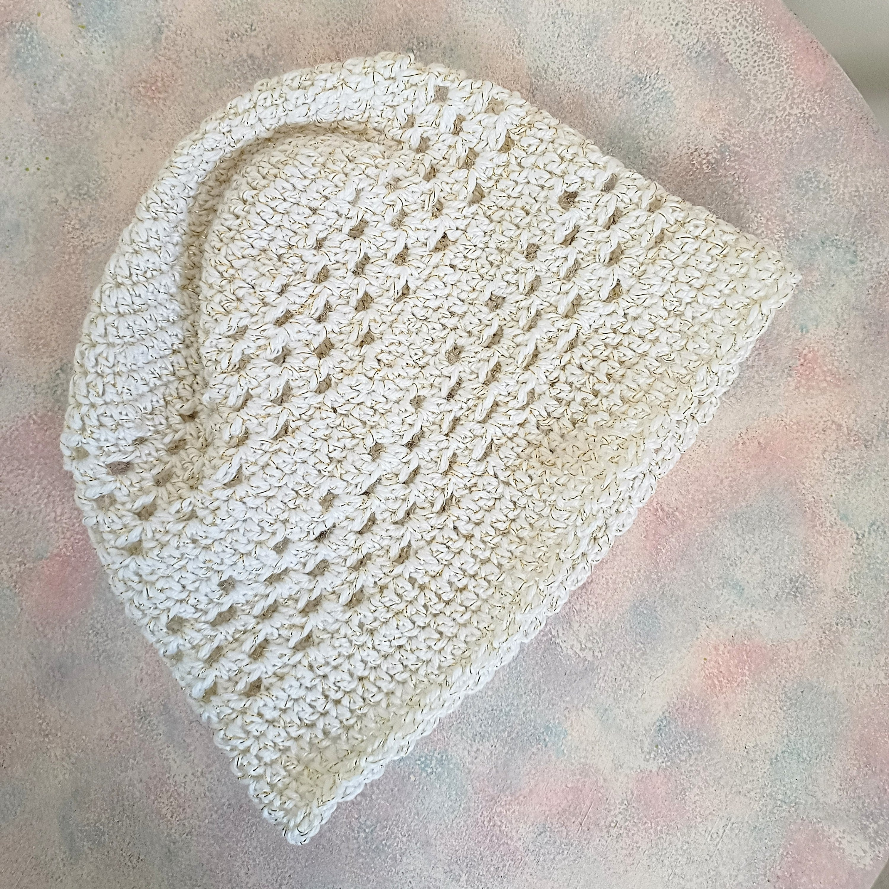 Crochet Boho Drawstring Bag & Summer Beanie