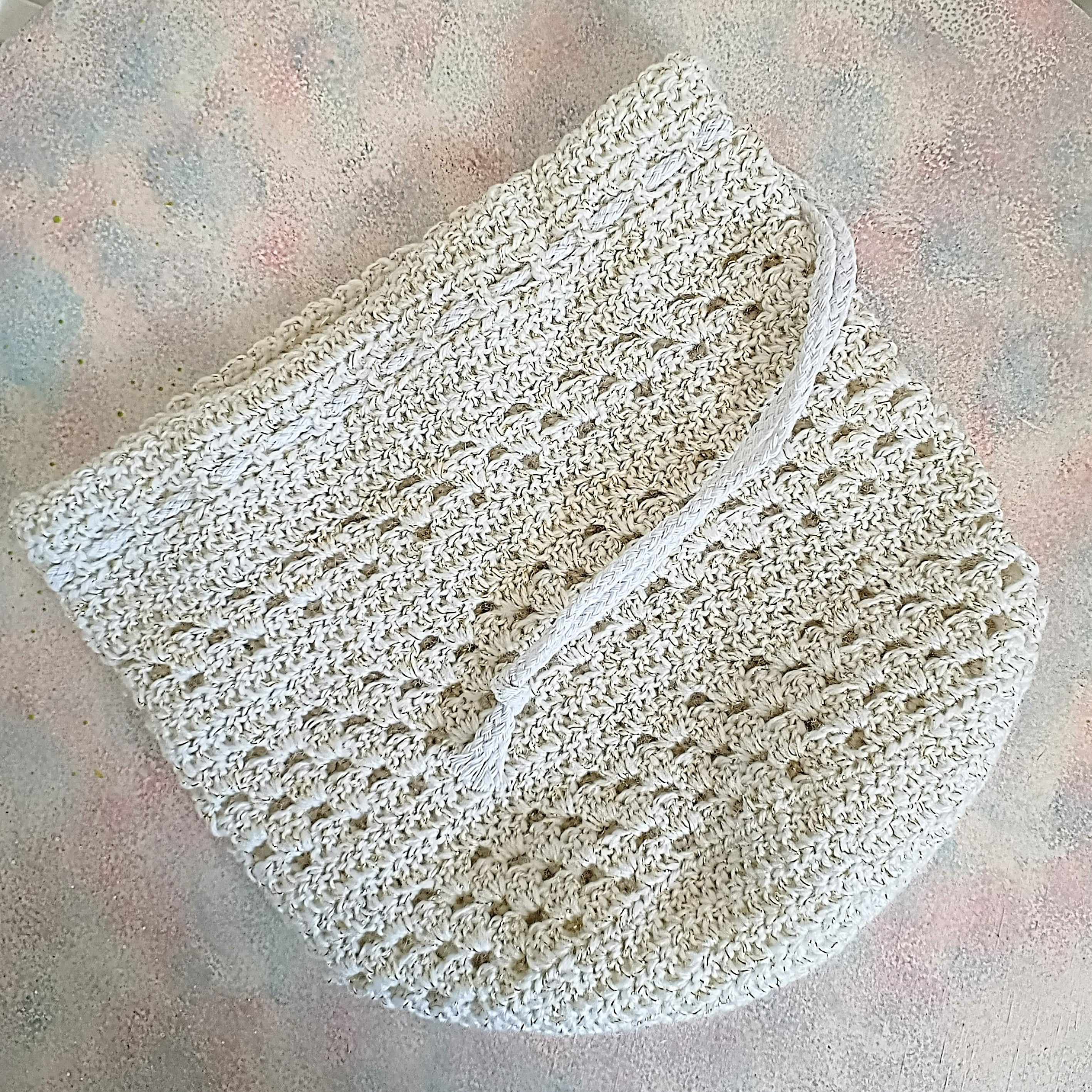 Crochet Boho Drawstring Bag & Summer Beanie