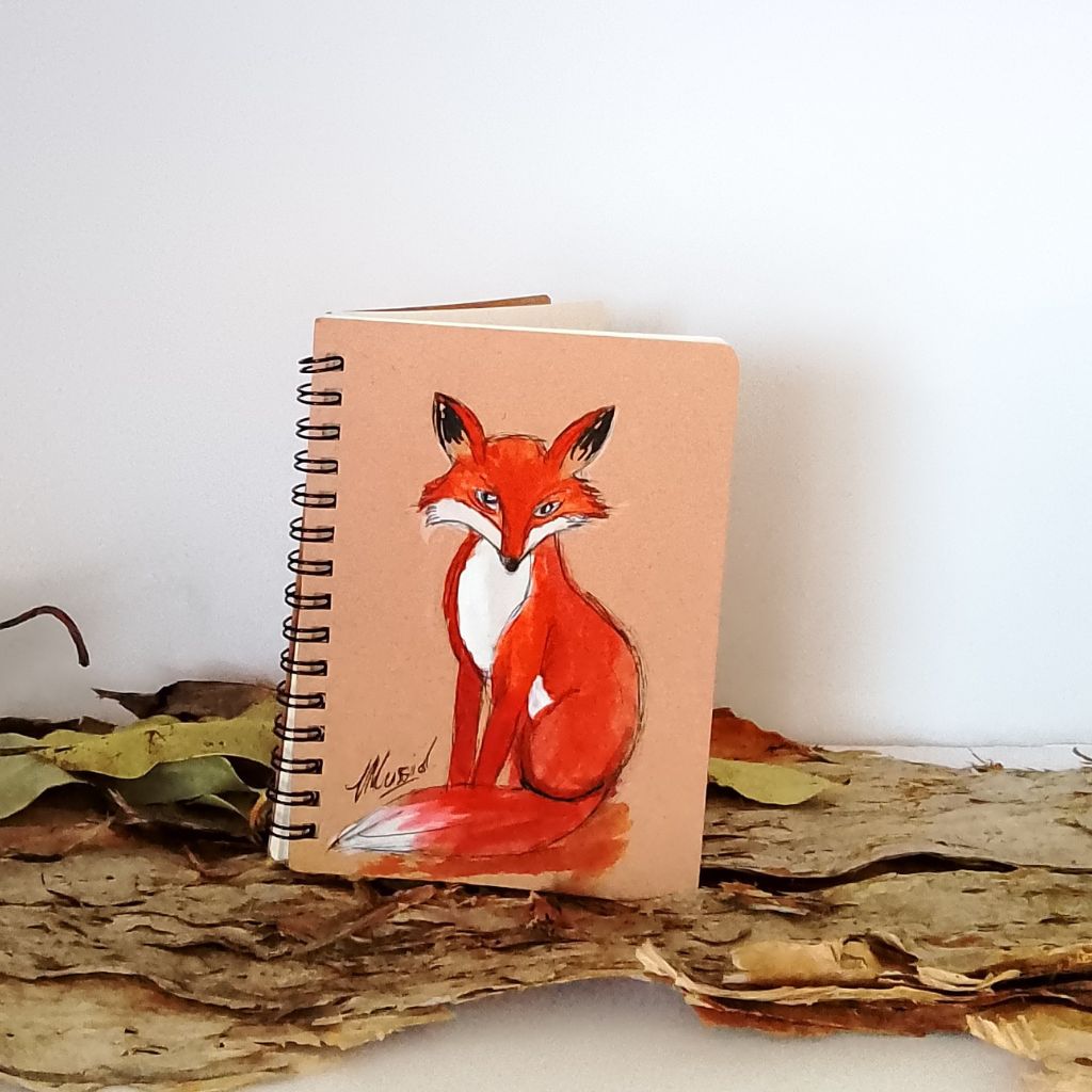 Handpainted Small Fox Notepad - Lined