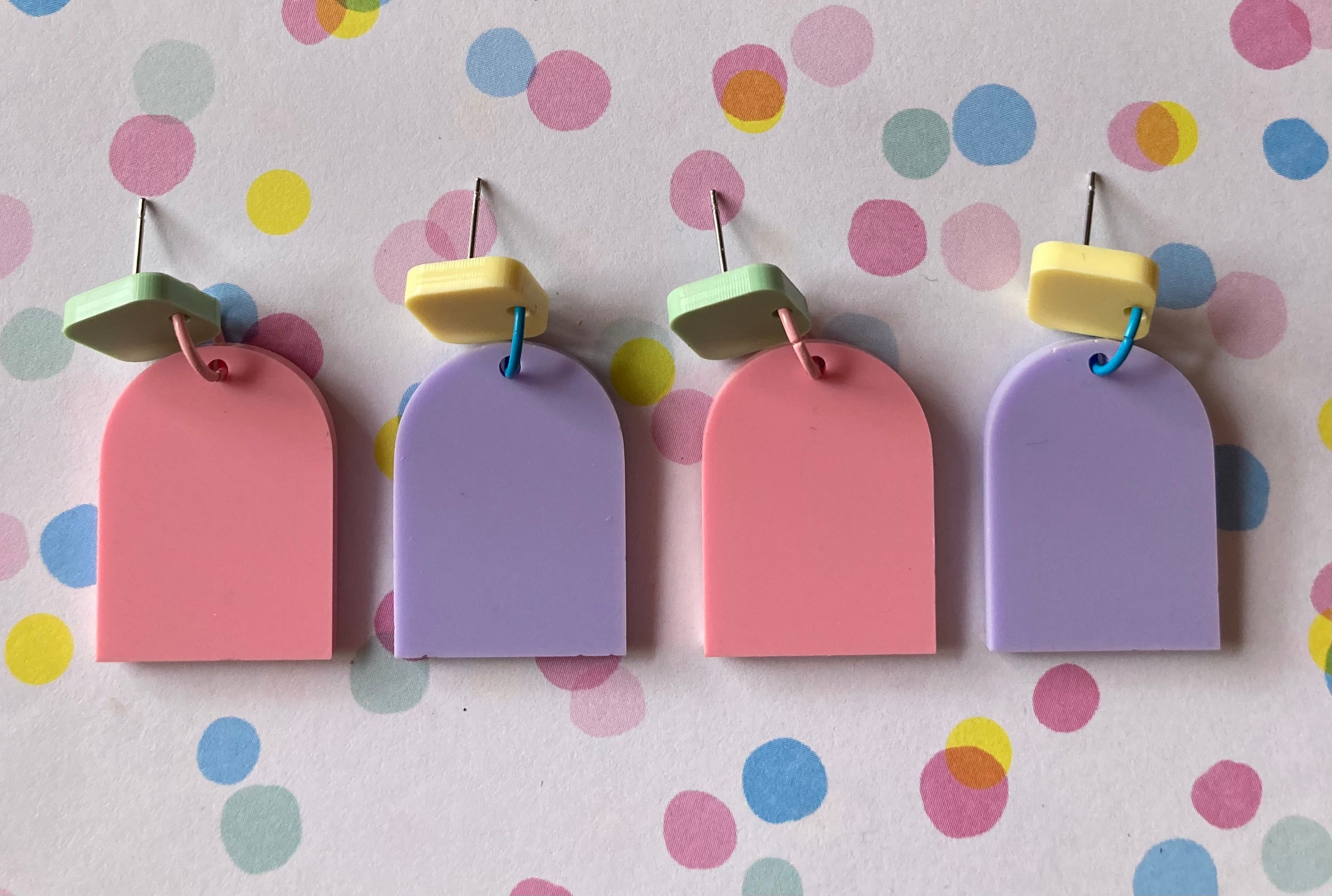 Pastel arch earrings
