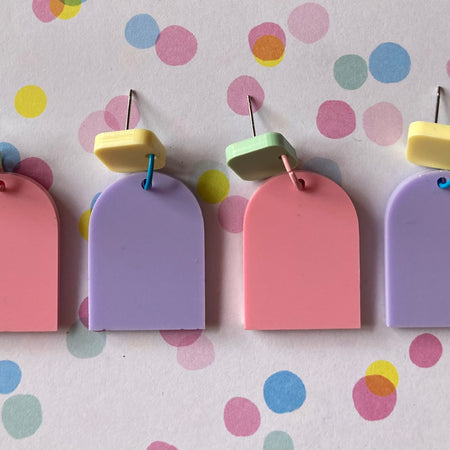 Pastel arch earrings