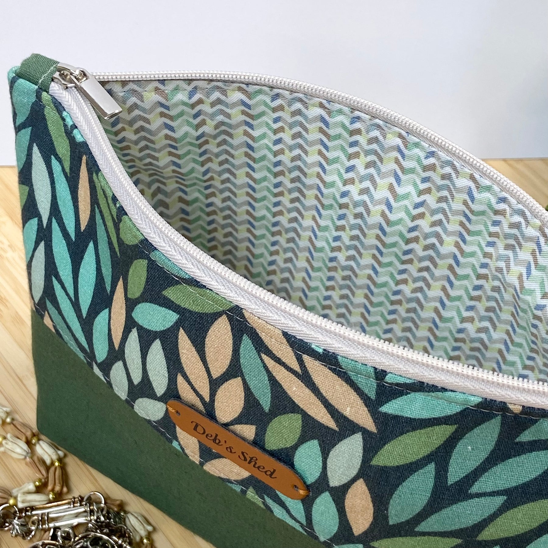 Two-Tone Zipper Pouch - Falling Leaves