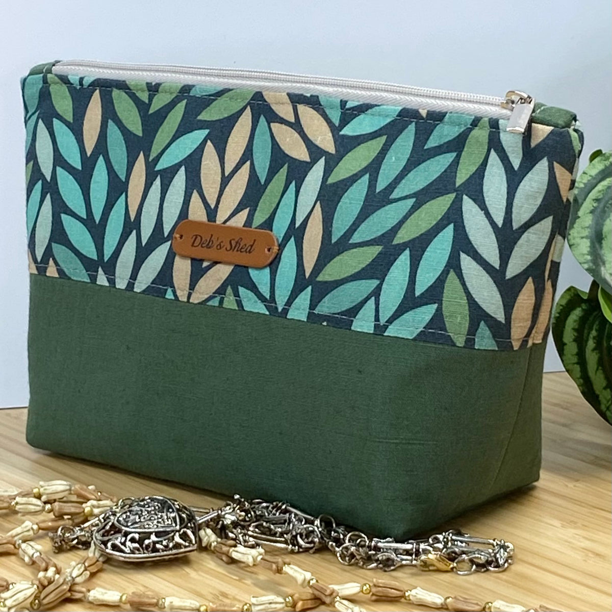 Two-Tone Zipper Pouch - Falling Leaves